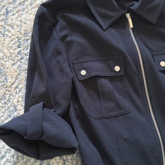 Michael Kors short sleeve utility belted stretch zip up minidress M - Picture 6 of 9